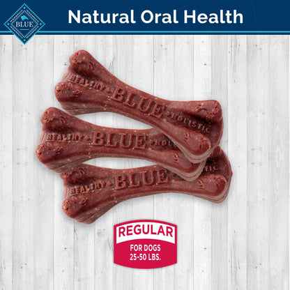 Dental Bones Regular (25-50 Lbs) Dental Treats for Adult Dogs, Whole Grain, 12 Oz. Bag