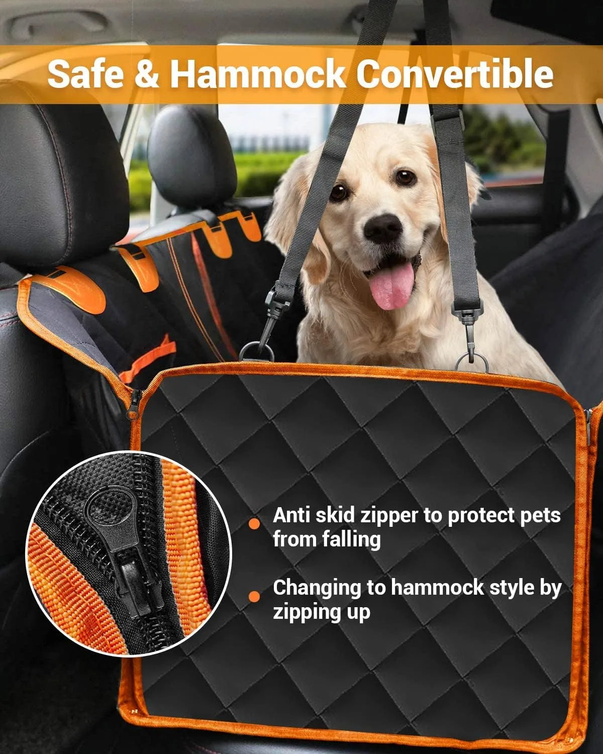 4-In-1 Waterproof Hard Bottom Dog Car Seat Extender/Cover