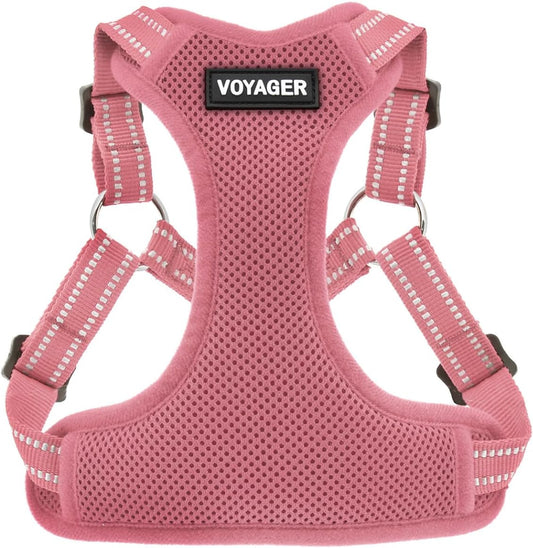 Voyager by  - Fully Adjustable Step-In Mesh Harness with Reflective 3M Piping