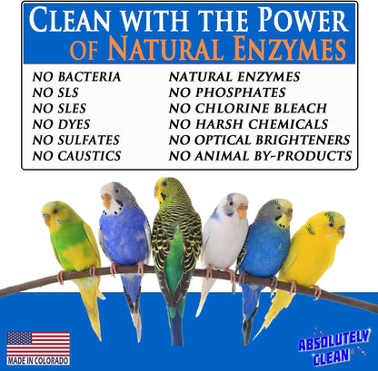 Amazing Bird Cage Cleaner and Deodorizer - Just Spray/Wipe - Safely & Easily Removes Bird Messes Quickly and Easily - Made in the USA