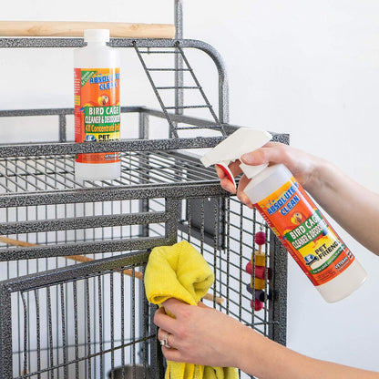 Amazing Bird Cage Cleaner and Deodorizer - Just Spray/Wipe - Safely & Easily Removes Bird Messes Quickly and Easily - Made in the USA