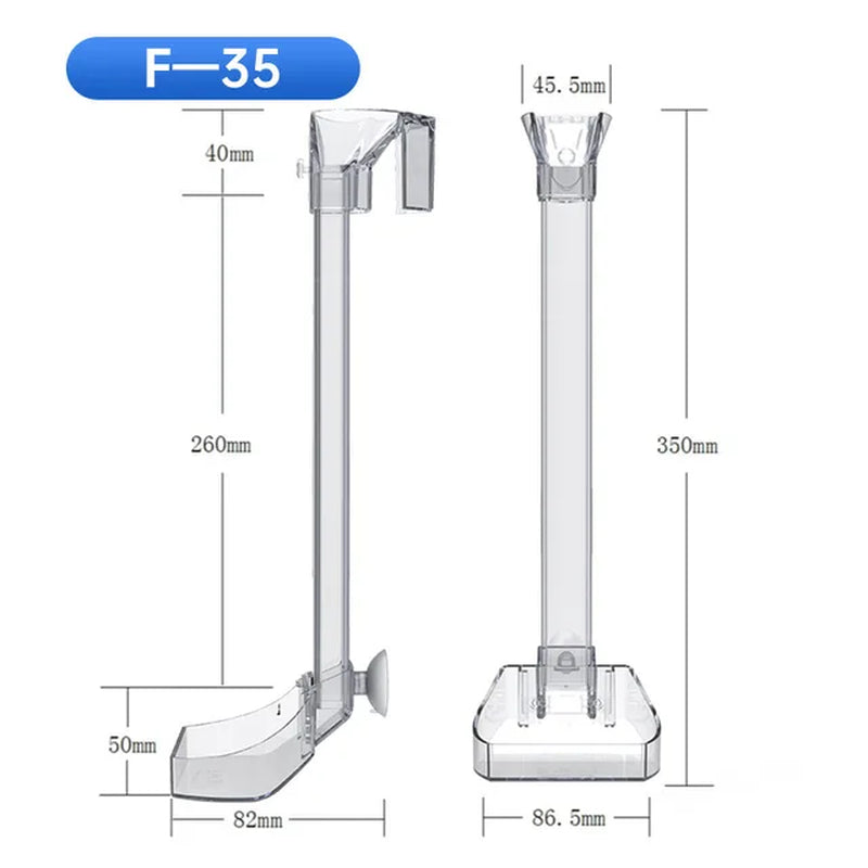 Aquarium Acrylic Feeding Tube Anti-Stuck Fish Design Transparent Fish Feeder Suitable for a Variety of Fish Tanks